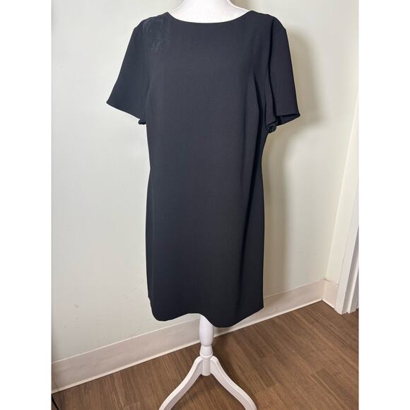 Trina Turk Black Cocktail Dress W Back Lace Inset Sz 12 - Picture 1 of 4